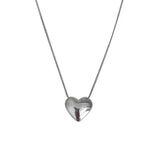 Trendy Silver Heart Pendant Necklace – Minimalist Jewelry for Women