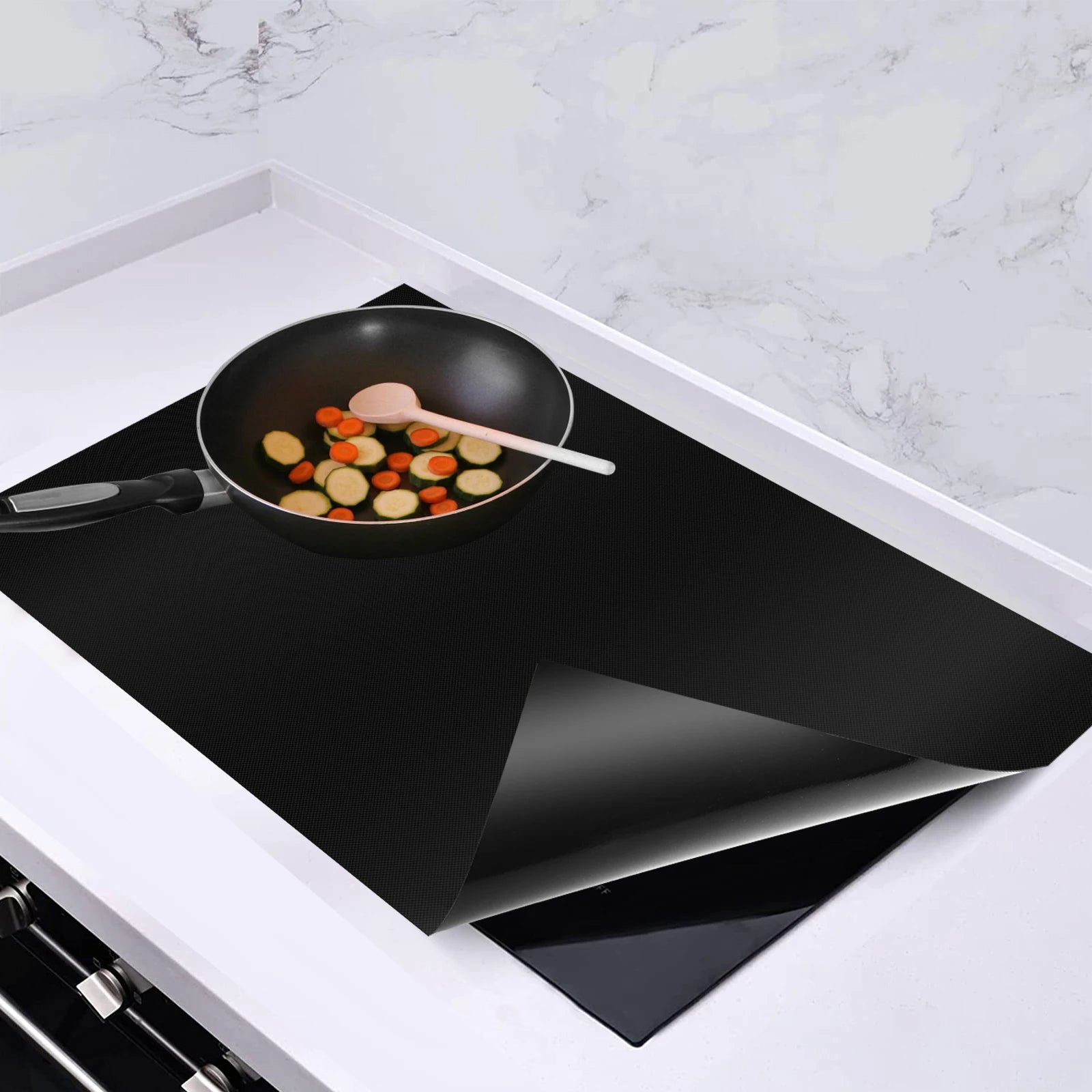 Alfombrilla de silicona para cocina de inducción: almohadilla antideslizante resistente al calor para proteger la placa de inducción
