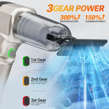 15KPa Cordless Car Vacuum Cleaner - 3-in-1 Handheld Blower & Inflator for Car & Home