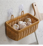 Cesta de almacenamiento tejida para colgar en la pared: organizador elegante y versátil para el hogar