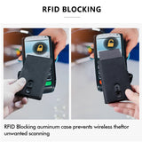 Slim RFID Leather Wallet – Minimalist Pop-Up Card Holder with Coin Pocket & Secure Button Closure