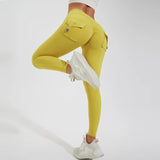 High Waist Butt-Lifting Pocket Leggings for Women – Seamless Yoga Pants with Utility Pockets