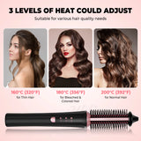 Wireless Thermal Brush Styler - 3-in-1 Ionic Hair Straightener, Curler & Volumizer with USB Charging