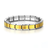 Pulsera de acero inoxidable con holograma de moda para hombres y mujeres: joyería con cadena de eslabones geométricos
