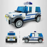 5-in-1 Police & Engineering Vehicle Building Block Set – DIY City Rescue Toys