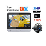Cámara de puerta con mirilla WiFi Tuya con detección de movimiento y visión nocturna: visor de puerta con video inalámbrico de 3 MP