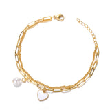 Pulsera de acero inoxidable con dijes de moda para mujer: diseño de plantas con cierre de pinza de langosta