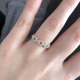 Elegant Hexagon Cubic Zirconia Wedding Band – Trendy & Timeless Ring for Women