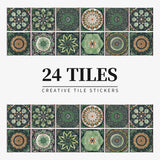 Juego de 24 pegatinas de azulejos de colores claros para pared, papel tapiz para renovación del hogar, cocina, baño, impermeables, autoadhesivas