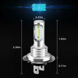 4 bombillas LED H7 para faros delanteros: luces antiniebla de luz alta y baja superblancas de 6000 K (12 V/24 V, 110 W, IP68 a prueba de agua)