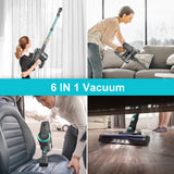 Cordless 6-in-1 Stick Vacuum Cleaner with HEPA Filter – Lightweight Handheld Vacuum for Home & Carpet