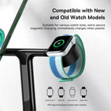 Cargador inalámbrico magnético 3 en 1: soporte de carga rápida de 15 W para iPhone y más