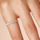 Elegant Hexagon Cubic Zirconia Wedding Band – Trendy & Timeless Ring for Women