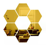 Pegatinas de pared con espejos hexagonales en 3D: decoración moderna para el hogar