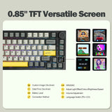 Ajazz AK820 Pro 75% Wireless Mechanical Keyboard with TFT Screen, Hot-Swappable Switches & RGB Backlighting