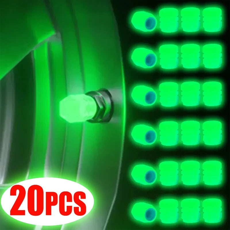 Glow in the Dark Tire Valve Caps  Universal Fit for Cars Motorcycles & Bicycles