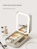 Foldable Makeup Mirror with Storage Box – Portable Vanity Organizer