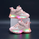 Unisex LED Light-Up Sneakers for Kids – Hook & Loop Spring Shoes (Ages 4–6)