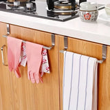 Toallero para colgar sobre la puerta: soporte para colgar toallas de acero inoxidable para baño y cocina; diseño que ahorra espacio y no requiere perforaciones