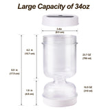 Olive & Pickle Strainer Jar | Hourglass Airtight Container for Easy Storage