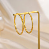 Minimalist Gold Hoop Earrings – Elegant Stainless Steel Jewelry for Women