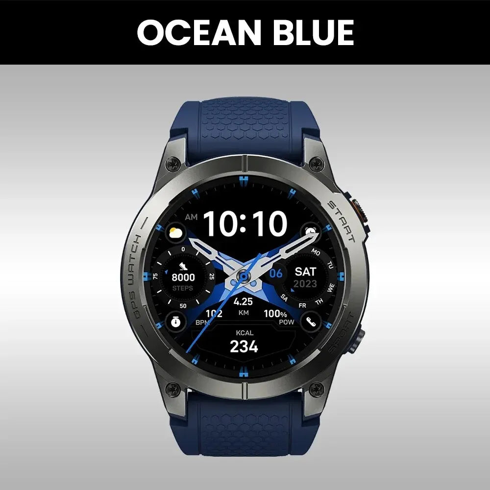 Zeblaze Stratos 3 Pro GPS Smartwatch – 1.43” AMOLED, 100+ Sports Modes, Heart Rate & Sleep Tracking