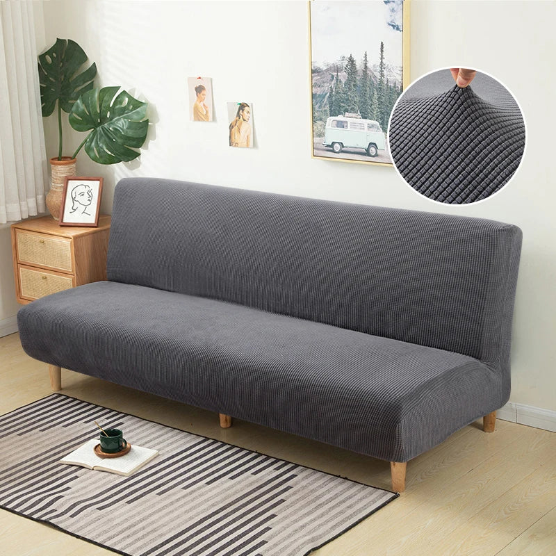 Stretch Armless Sofa Bed Slipcover - Elastic Futon Couch Protector