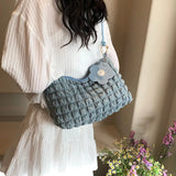 Trendy Pleated Shoulder Bag – Stylish Quilted Tote for Daily Commuting