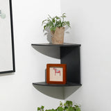 Estante de esquina de madera de PVC: organizador de pared flotante de varias capas para un almacenamiento elegante