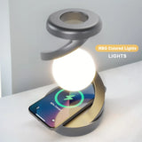 3D Levitating Moon Lamp with Wireless Charger & RGB Lighting - Floating Desk Decor