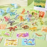 Juego de rompecabezas de jungla de dinosaurios en 3D de 30 piezas: juguete de cartón divertido y educativo