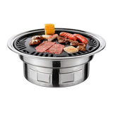 Parrilla coreana para barbacoa de 13 pulgadas: parrilla de carbón multifuncional para mesa con ahumador, red y bandeja