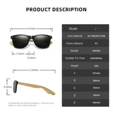 Fashion Bamboo Wood Vintage Oval Sunglasses - UV400 Protection for Outdoor Adventures