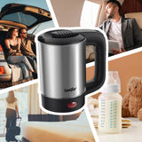 Hervidor eléctrico mini de 0,5 l de SONIFER: hervidor de agua portátil de acero inoxidable de 600 W para viajes de té y café, hoteles y viajes familiares