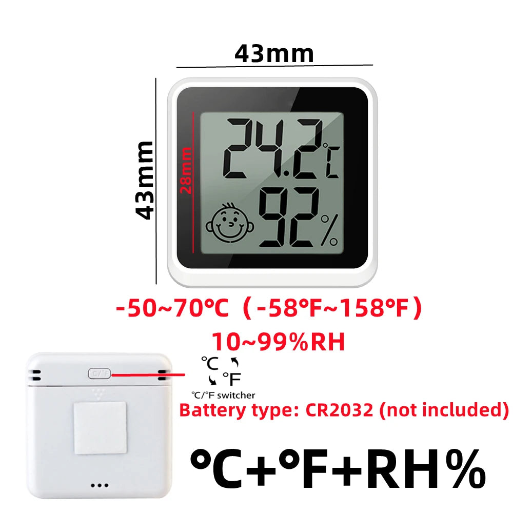 Mini Digital Indoor Thermometer Hygrometer – Accurate Temperature & Humidity Monitor with Air Comfort Indicator
