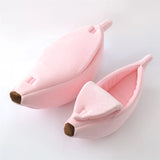 Cozy Banana Cat Bed – Soft Plush Pet House for Cats and Small Dogs