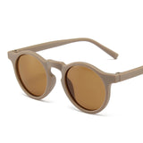 Gafas de sol redondas esmeriladas vintage para niños con protección UV400: protección solar elegante para niños