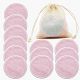 12-Pack Reusable Bamboo Makeup Remover Pads – Eco-Friendly & Gentle Facial Cleansing Rounds