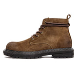 Men’s Suede Work Boots – Warm Lace-Up Winter Safety Boots for Outdoor Use