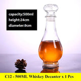 Decantador de whisky novedoso: botella de vidrio sin plomo para licor, whisky escocés y bourbon