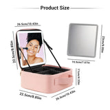 LED Illuminated Makeup Travel Bag – Waterproof Cosmetic Organizer with Mirror & USB Charging