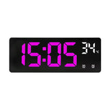 Voice Control Digital LED Alarm Clock with Dual Alarms and Temperature Display
