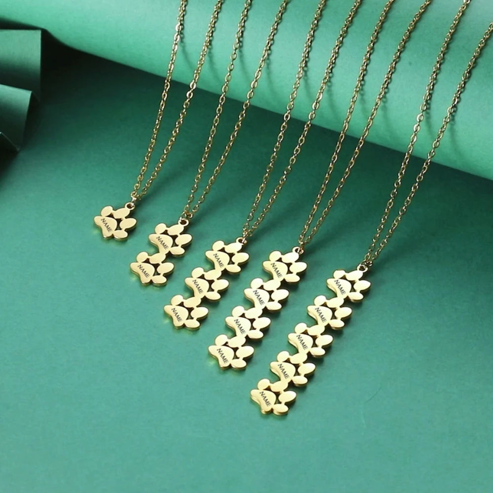 Collar personalizado con nombre de mascota: joyería de acero inoxidable grabada a medida para amantes de los animales