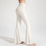 High-Waisted Flared Yoga Pants – Waist-Cinching Cotton Bell Bottoms