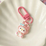 Sanrio Hello Kitty Transparent Keychain - Cute Flashing Anime Bag Charm