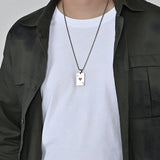 Unisex Hip Hop Square Pendant Necklace – Stainless Steel Streetwear Jewelry