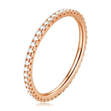 Platinum-Plated CZ Eternity Ring – 925 Sterling Silver Stackable Band