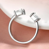 Princess Cut Moissanite Ring – 1CTTW 925 Sterling Silver Wedding Band for Women