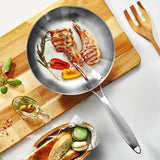 Sartén de acero inoxidable 304: utensilios de cocina antiadherentes para cocinas de gas y de inducción