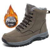 Men's Waterproof Winter Boots - Warm Ankle Snow Boots with Non-Slip Sole